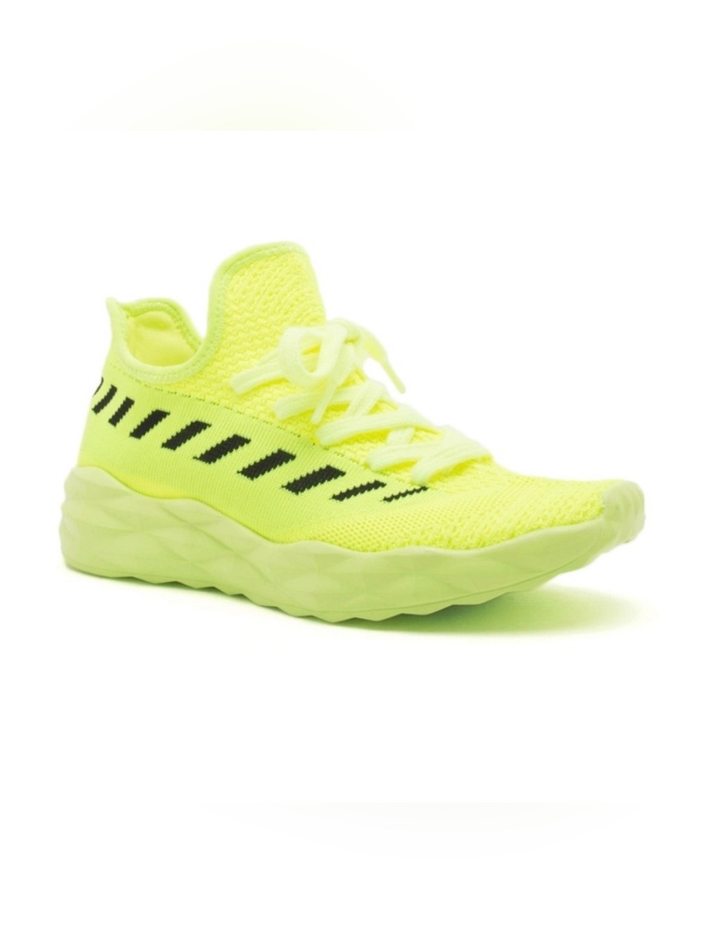 Neon Yellow  Sneakers ( No Rhinestones Design)